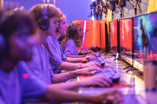 a group of students competing on an esports team